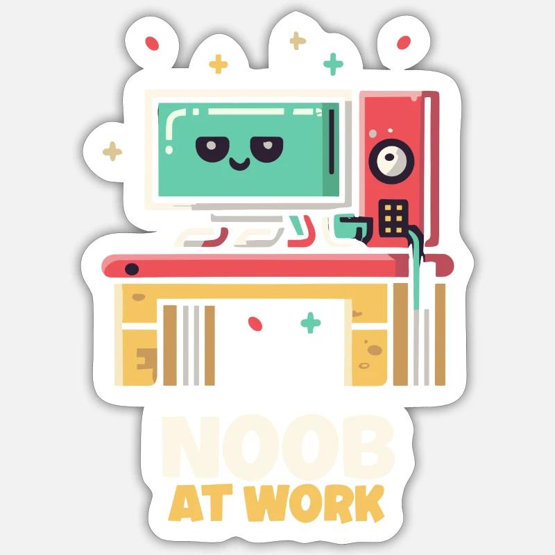 Noob at Work - Sticker size S (10 x 10 cm) - white matte