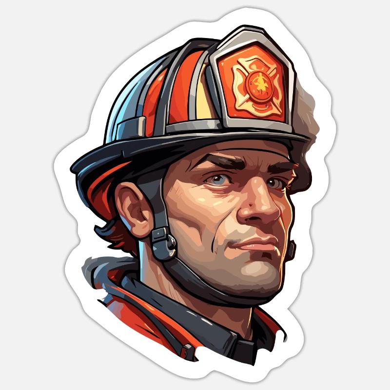Firefighter / Fire / Fire / Extinguish / Hero Sticker size S (10 x 10 cm)