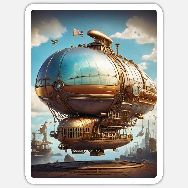 Steampunk Luftschiff 1.4 Sticker Größe S (10 x 10 cm)