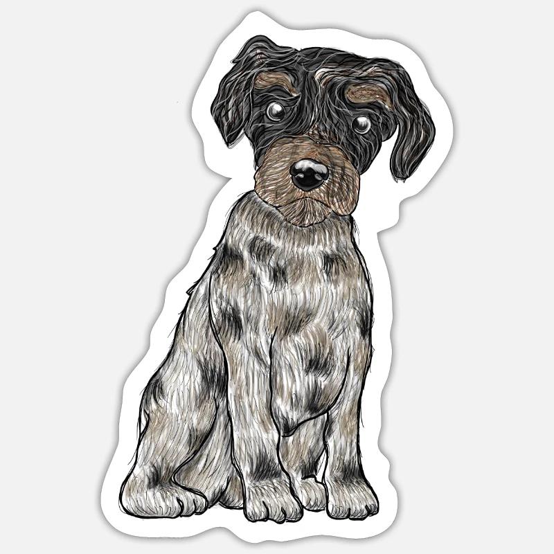 Yorkshire Biewer Terrier - Sticker taille S (10 x 10 cm) - blanc mat