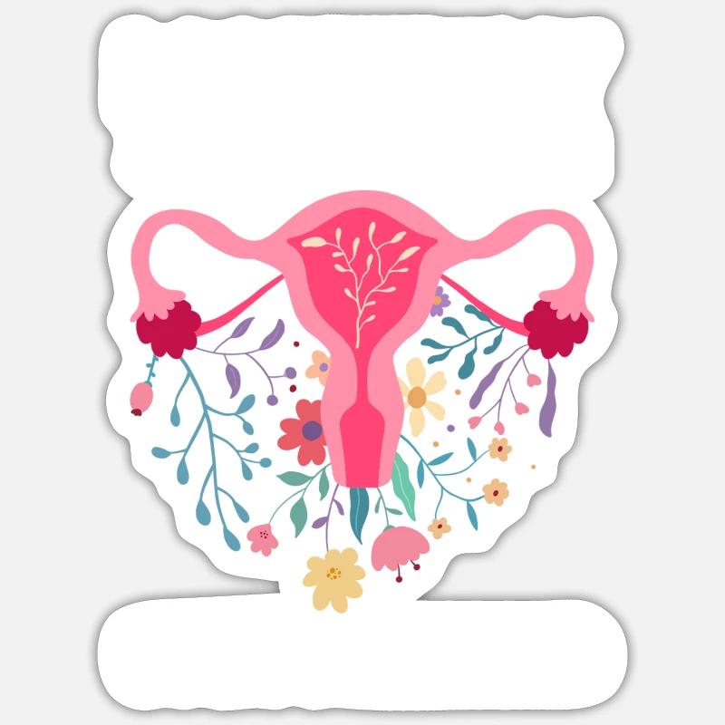 Hysterektomie | Gebärmutter Entfernung Geschenk - Sticker Größe S (10 x 10 cm) - Mattweiß