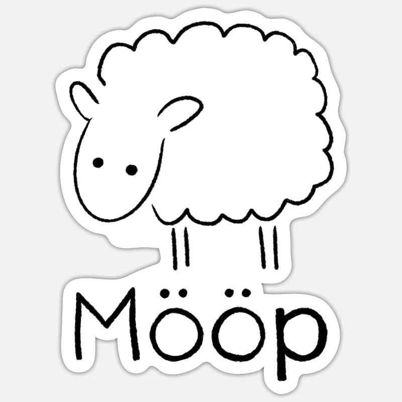 Mööp Schaf - Sticker Größe S (10 x 10 cm) - Mattweiß