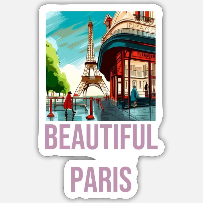 Passion Paris - Sticker taille S (10 x 10 cm) - blanc mat