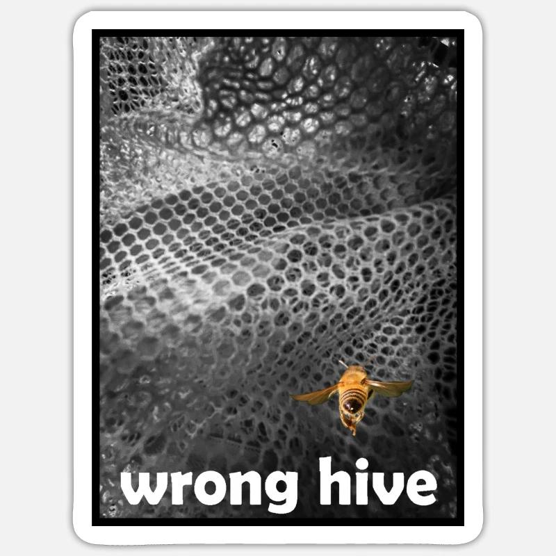 Wrong Hive - Sticker size S (10 x 10 cm) - white matte