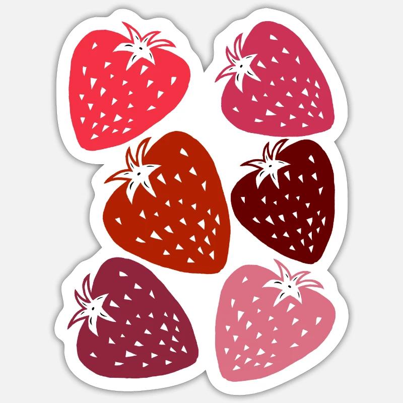 strawberries - Sticker Größe S (10 x 10 cm) - Mattweiß