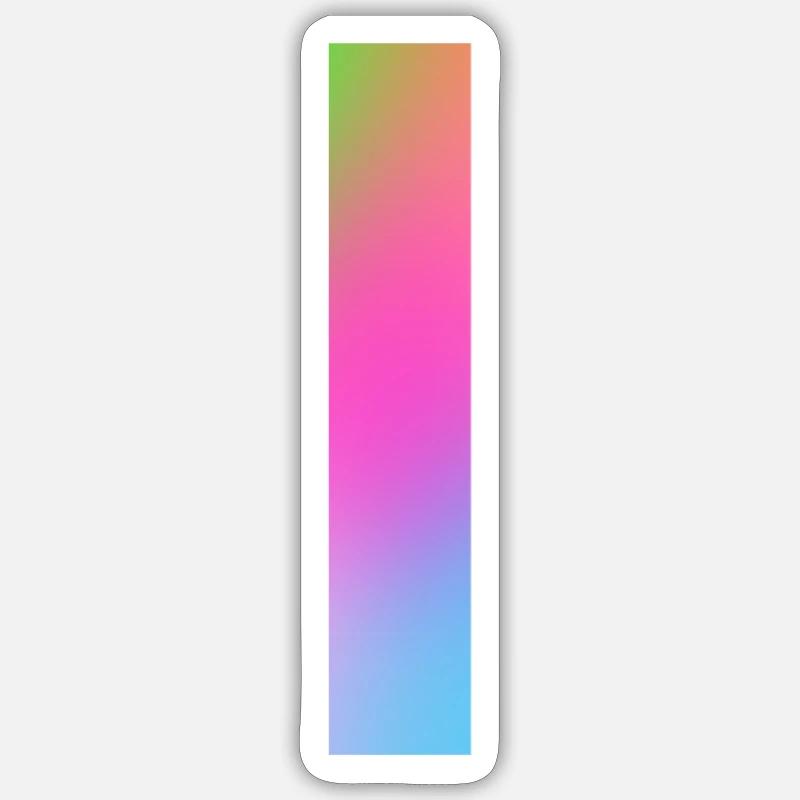 Rayures arc-en-ciel au milieu - Sticker taille S (10 x 10 cm) - blanc mat