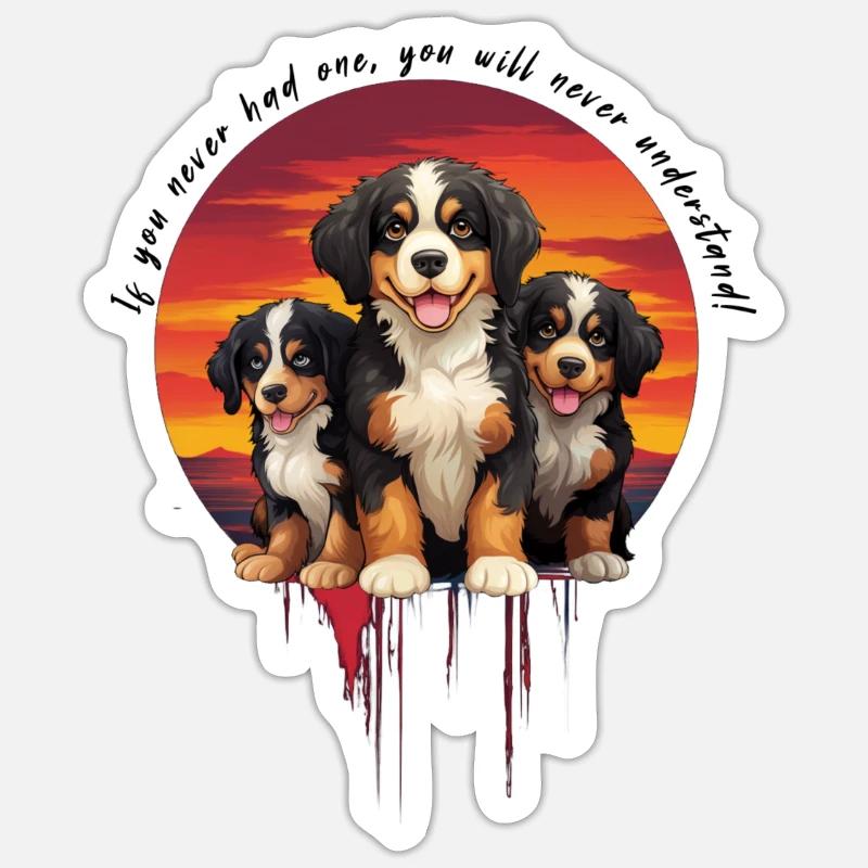 Bouvier bernois - Sticker taille S (10 x 10 cm) - blanc mat