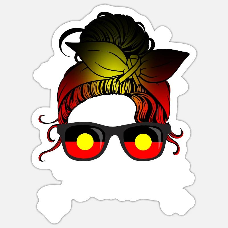 Aborigènes - Sticker taille S (10 x 10 cm) - blanc mat