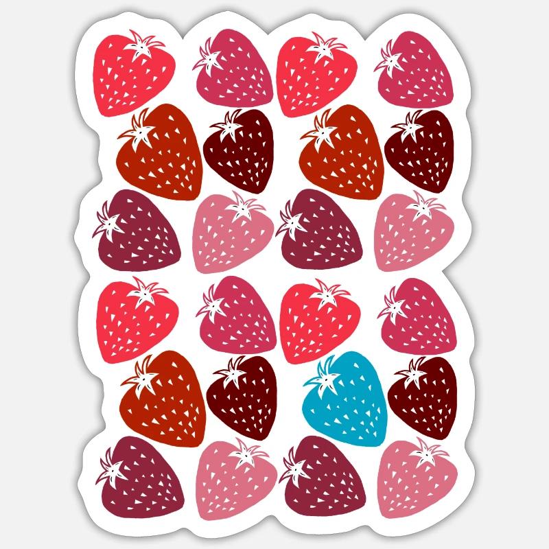 erdbeeren - Sticker Größe S (10 x 10 cm) - Mattweiß