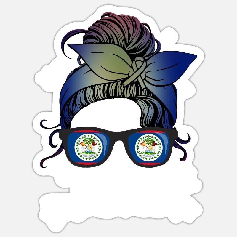Belize - Sticker taille S (10 x 10 cm) - blanc mat