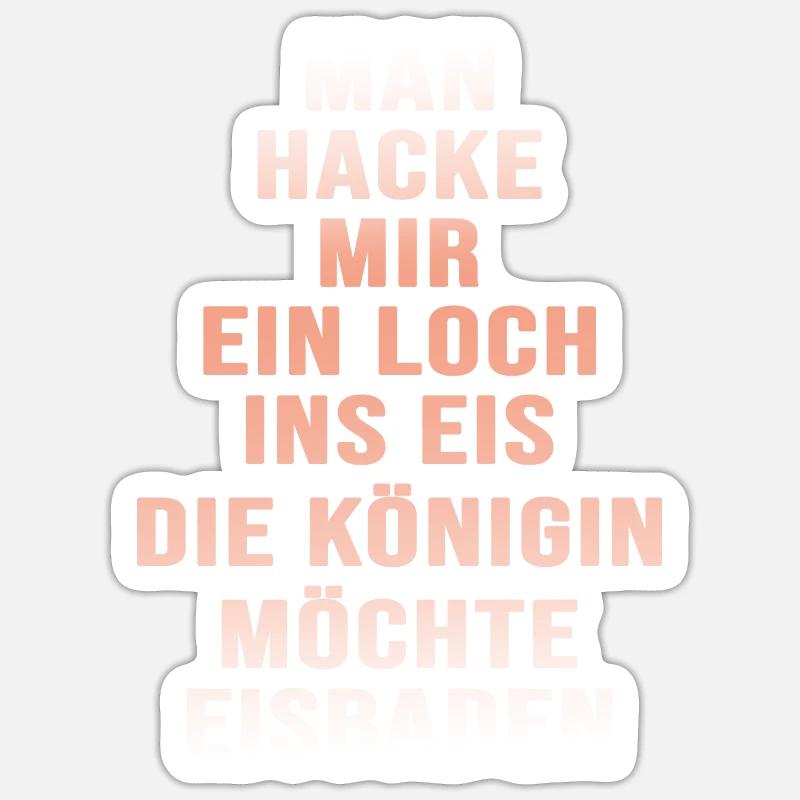 Eisbade-Königin winterbad winterharte Eisbaderin - Sticker Größe S (10 x 10 cm) - Mattweiß