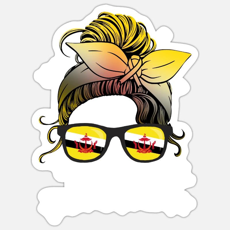 Brunei - Sticker Größe S (10 x 10 cm) - Mattweiß