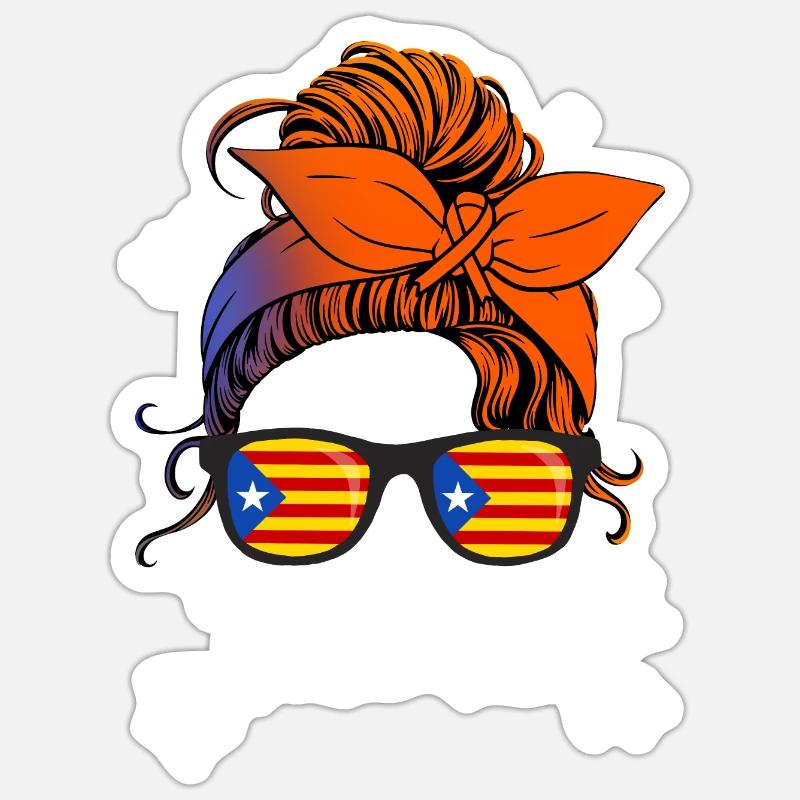 Catalogne - Sticker taille S (10 x 10 cm) - blanc mat