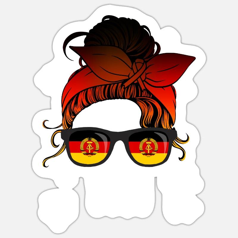 DDR - Sticker taille S (10 x 10 cm) - blanc mat