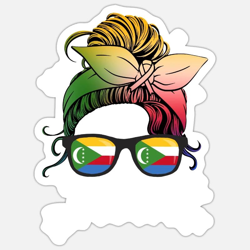 Comores - Sticker taille S (10 x 10 cm) - blanc mat