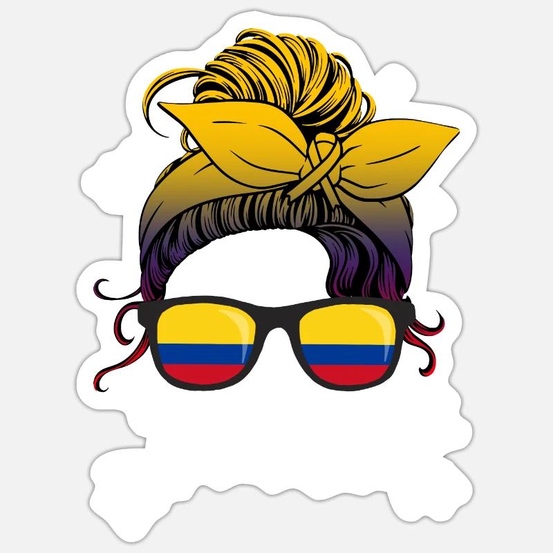 Colombie - Sticker taille S (10 x 10 cm) - blanc mat