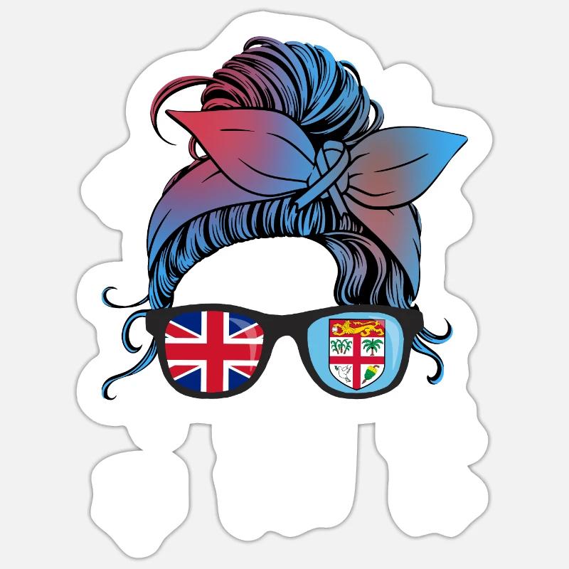Fidschi - Sticker Größe S (10 x 10 cm) - Mattweiß