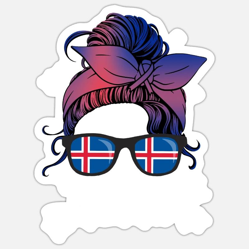 Islande - Sticker taille S (10 x 10 cm) - blanc mat