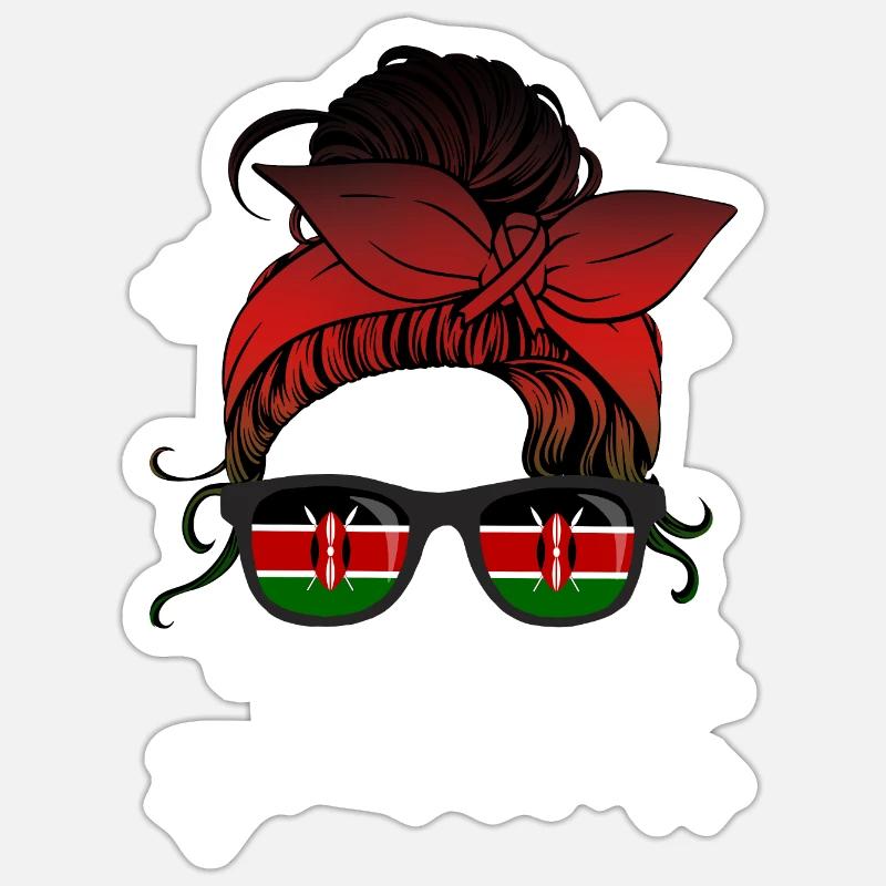Kenya - Sticker taille S (10 x 10 cm) - blanc mat