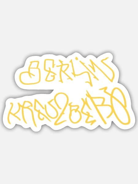 Berlin Kreuzburg Hoodie Souvenir - Sticker Größe S (10 x 10 cm) - Mattweiß