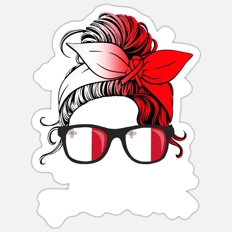 Malte - Sticker taille S (10 x 10 cm) - blanc mat