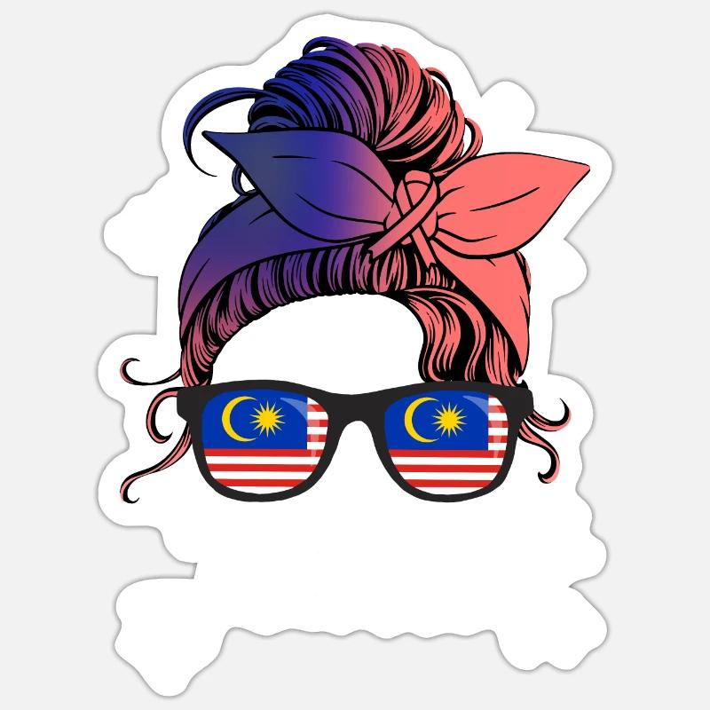 Malaisie - Sticker taille S (10 x 10 cm) - blanc mat