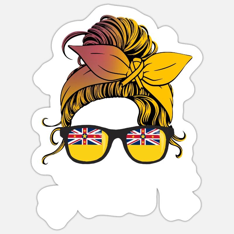 Niue - Sticker Größe S (10 x 10 cm) - Mattweiß