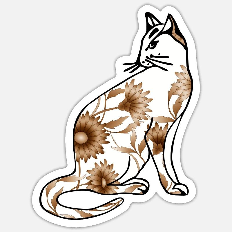 Cat - Sticker size S (10 x 10 cm) - white matte