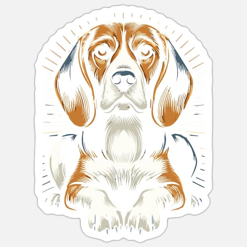 Beagle Sticker taille S (10 x 10 cm)