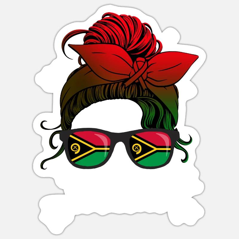 Vanuatu - Sticker taille S (10 x 10 cm) - blanc mat