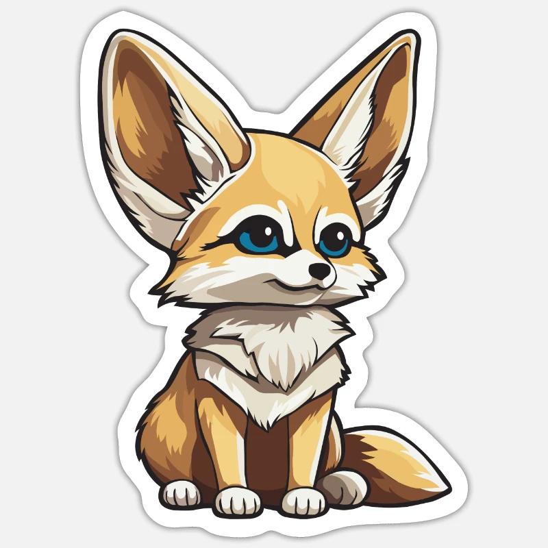 Fennec - Sticker Größe S (10 x 10 cm) - Mattweiß