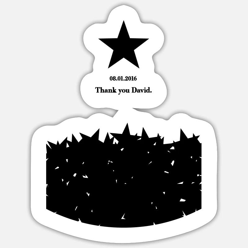 Black Star - Sticker taille S (10 x 10 cm) - blanc mat