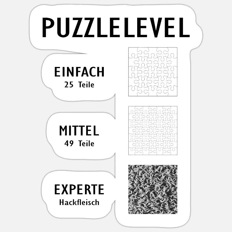PUZZLESPAß! - Griller - Sticker Größe S (10 x 10 cm) - Mattweiß