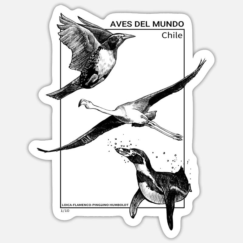 ADM CHILE 01 - Sticker Größe S (10 x 10 cm) - Mattweiß