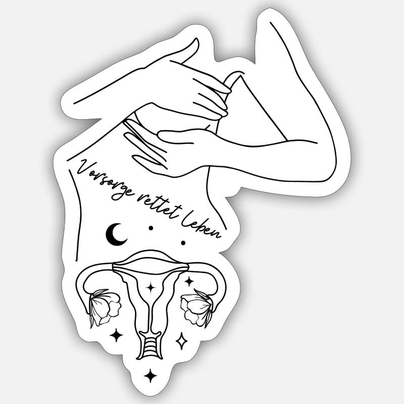 Vorsorge rettet Leben schwarz - Sticker Größe S (10 x 10 cm) - Mattweiß
