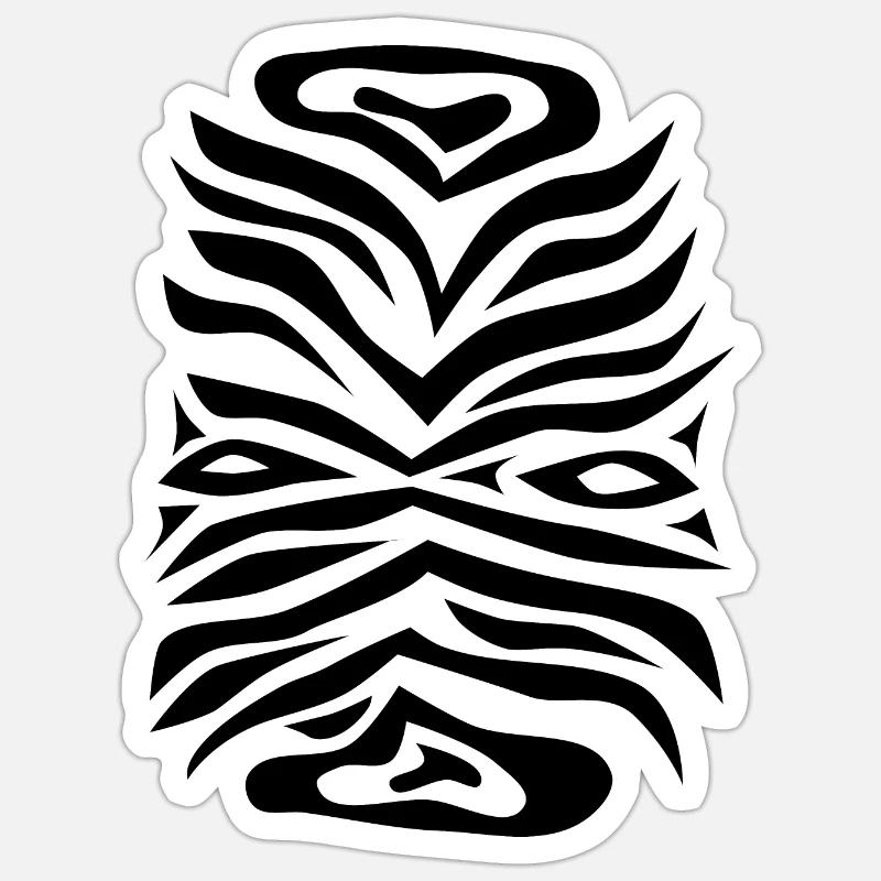ZEBRA pattern black white 60s psychedelic africa Sticker size S (10 x 10 cm)