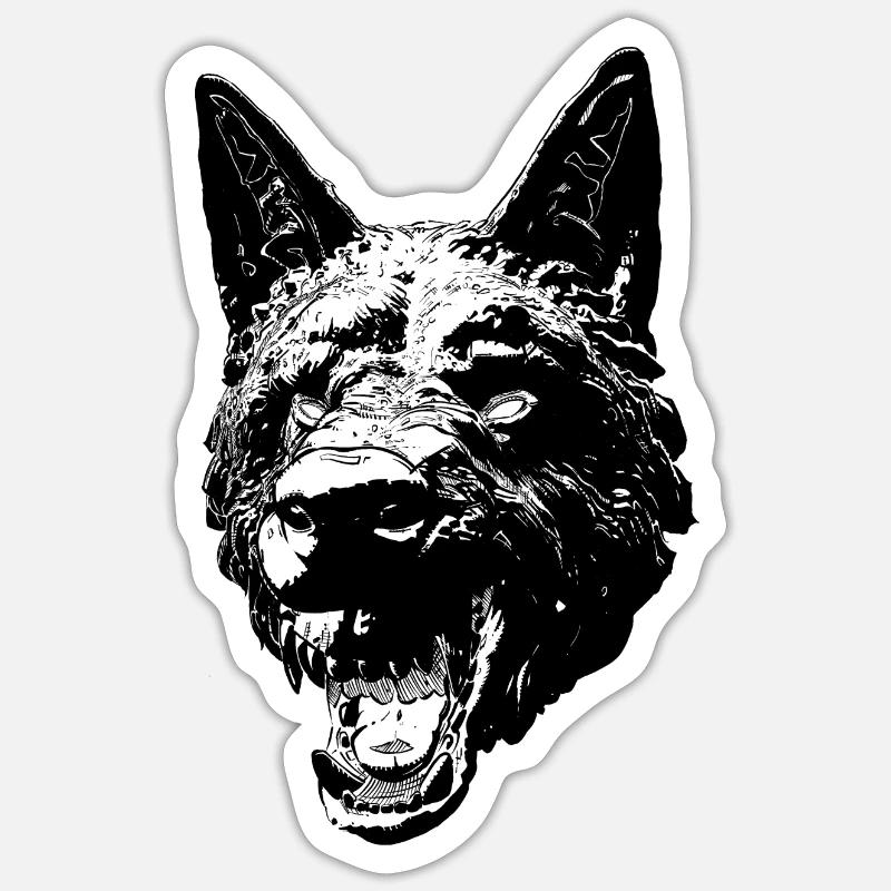 Wolf - Sticker Größe S (10 x 10 cm) - Mattweiß