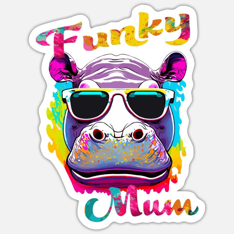 Funky Mama. Geburtstag, Muttertag. Sticker Größe S (10 x 10 cm)