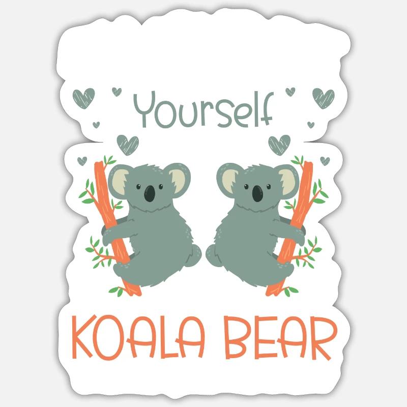 Koala Bär Beuteltier Baum Sticker Größe S (10 x 10 cm)