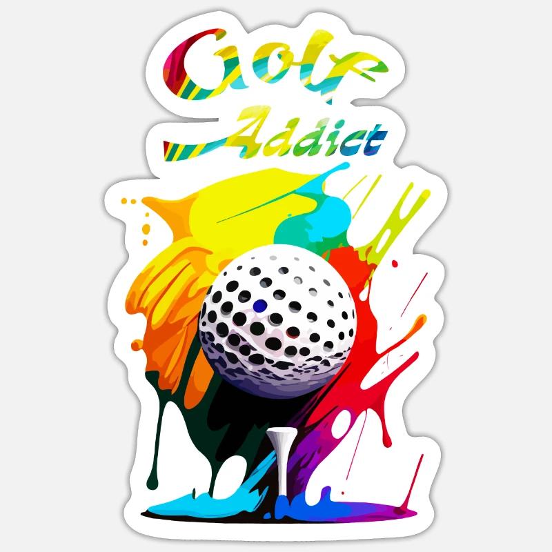 Golf addict - Sticker size S (10 x 10 cm) - white matte