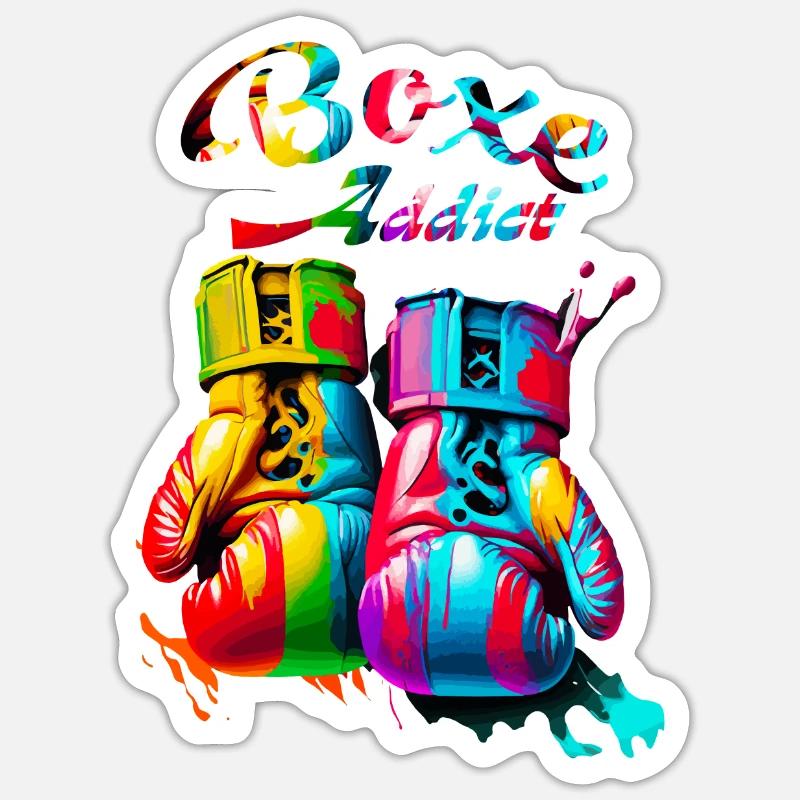 Boxe addict Sticker taille S (10 x 10 cm)