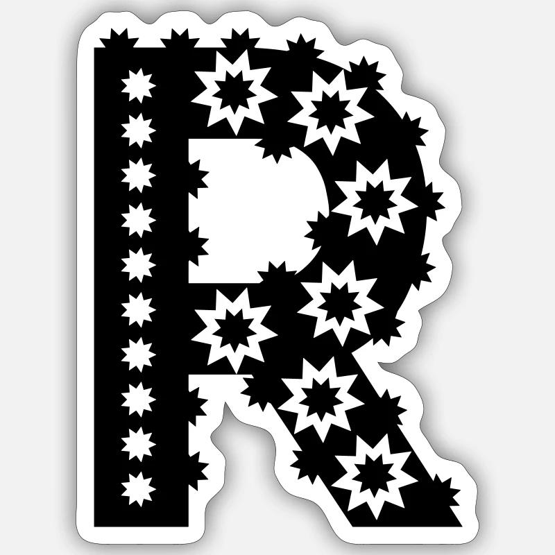 Lettre R - Sticker taille S (10 x 10 cm) - blanc mat
