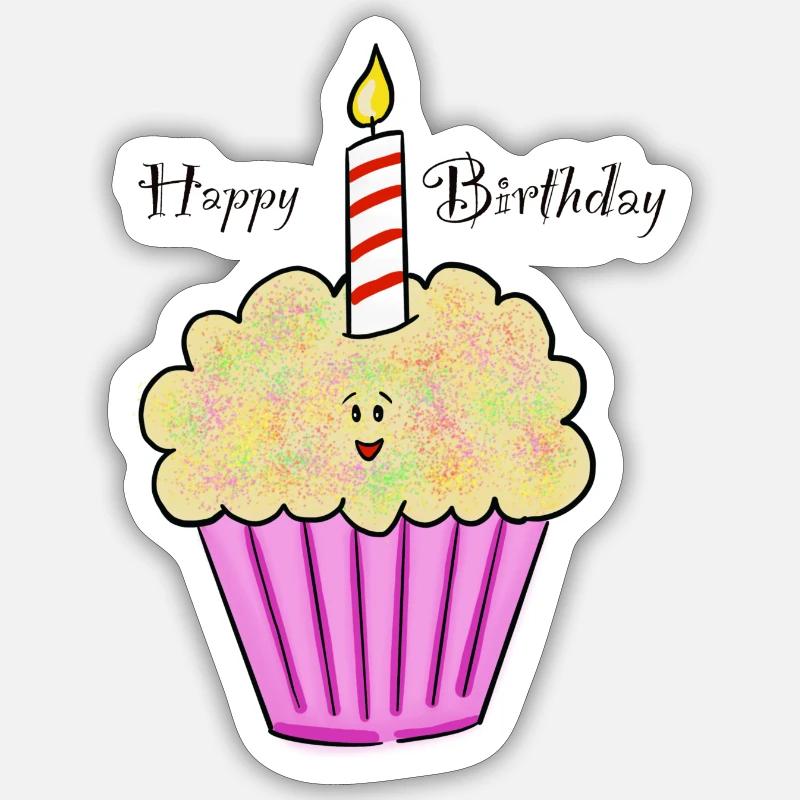 Cupcake - Sticker taille S (10 x 10 cm) - blanc mat