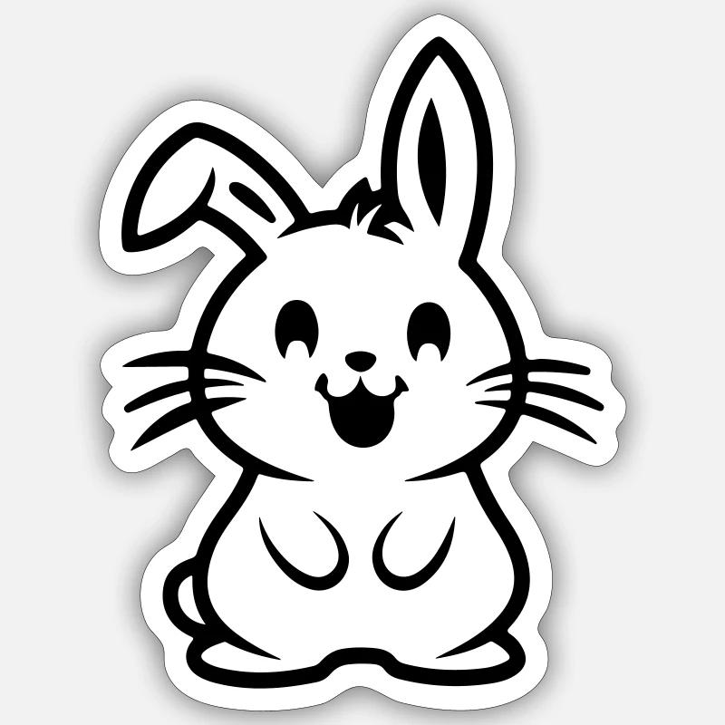 Bunny Easter - Sticker size S (10 x 10 cm) - white matte