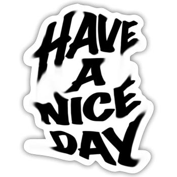 Bonne journée - Sticker taille S (10 x 10 cm) - blanc mat - Devant