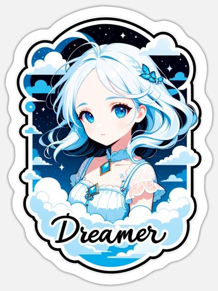 Träumer - Träumer - Träumer - Traum - Träumerei - Sticker Größe S (10 x 10 cm) - Mattweiß