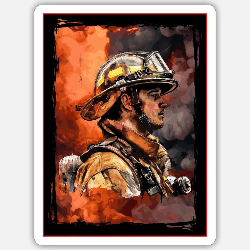 Fire Brigade Firefighter Rescue - Sticker size S (10 x 10 cm) - white matte