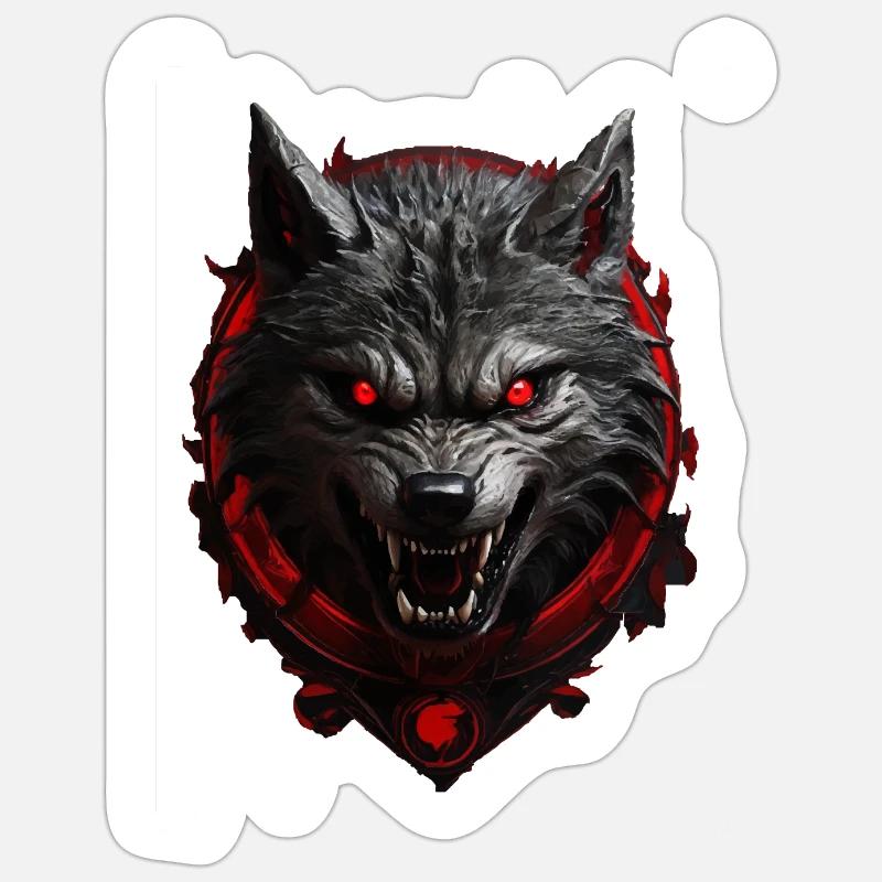 Devil's Wolf - Sticker size S (10 x 10 cm) - white matte