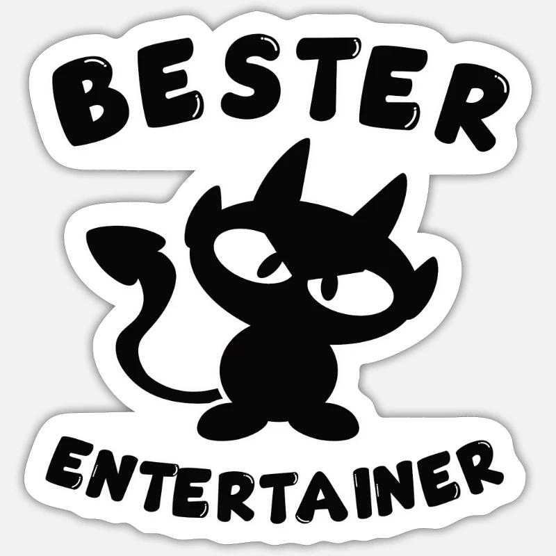 cooles bester Entertainer Design mit Teufelchen Sticker Größe S (10 x 10 cm)