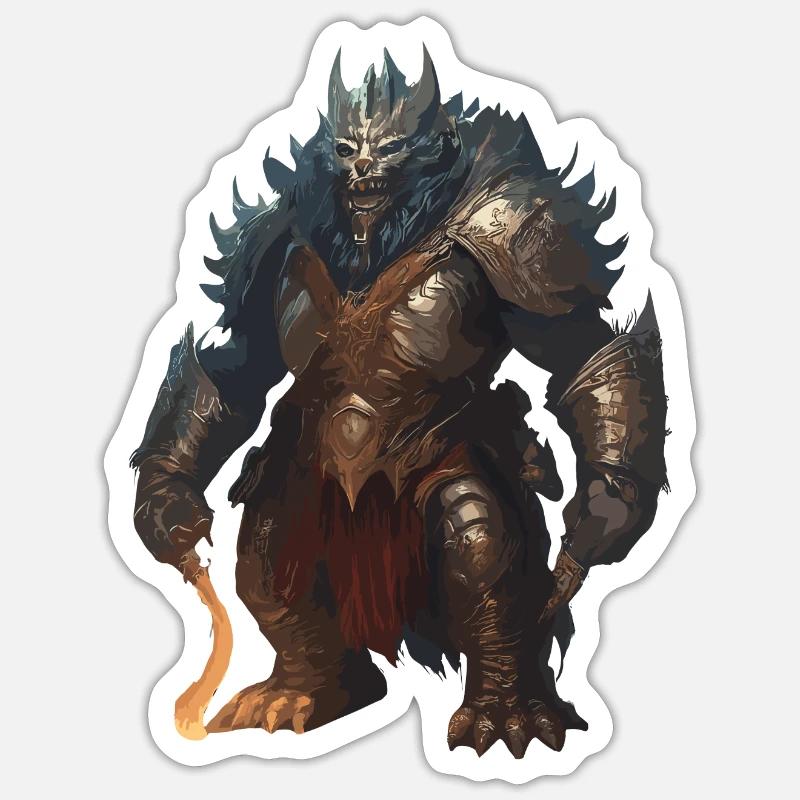 Dämonischer Krieger  Sticker Größe S (10 x 10 cm)